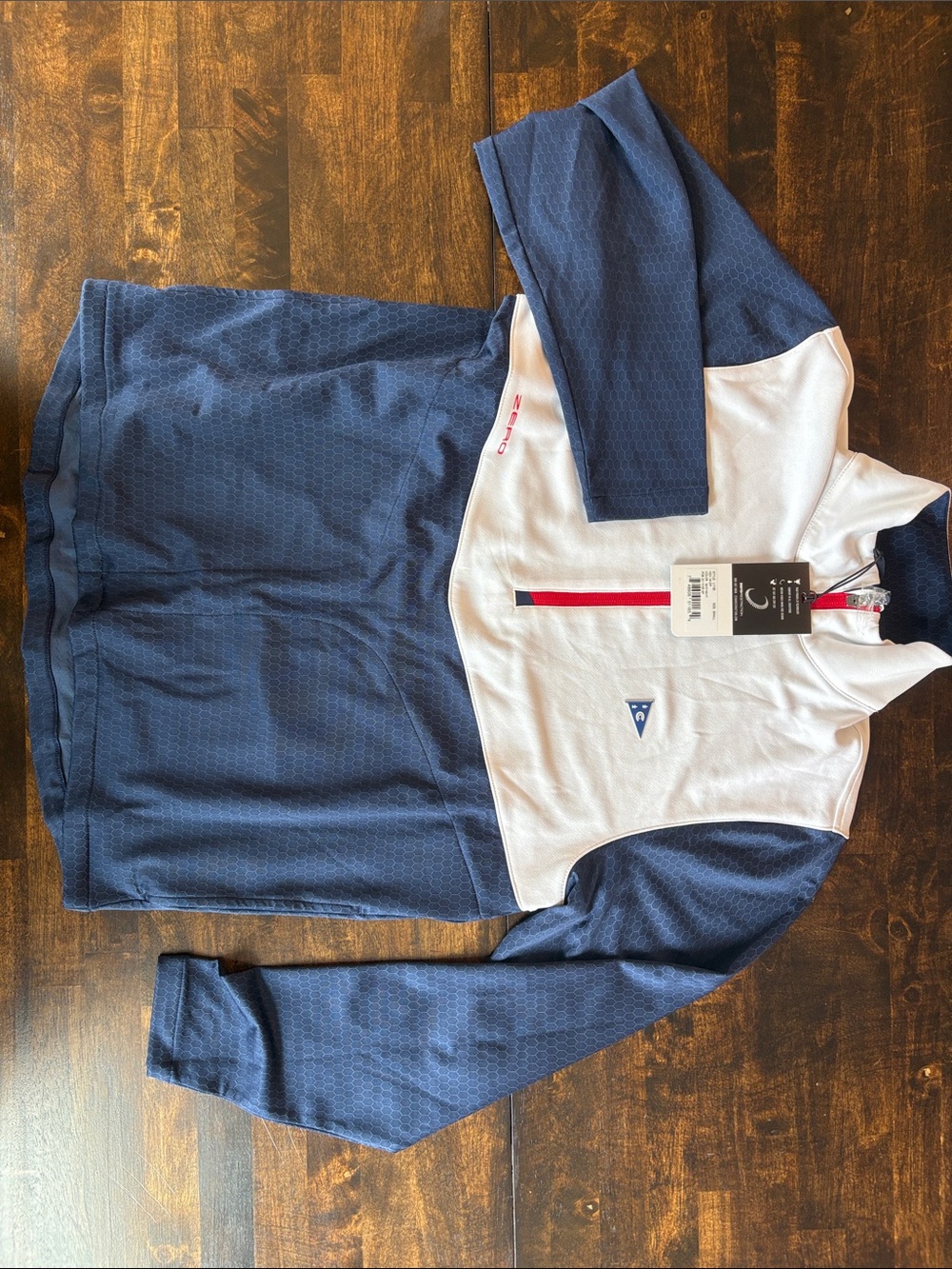 zero restrictions Men's Lightweight Navy & White Quarter-Zip Shirt Jacket